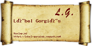 Löbel Gorgiás névjegykártya